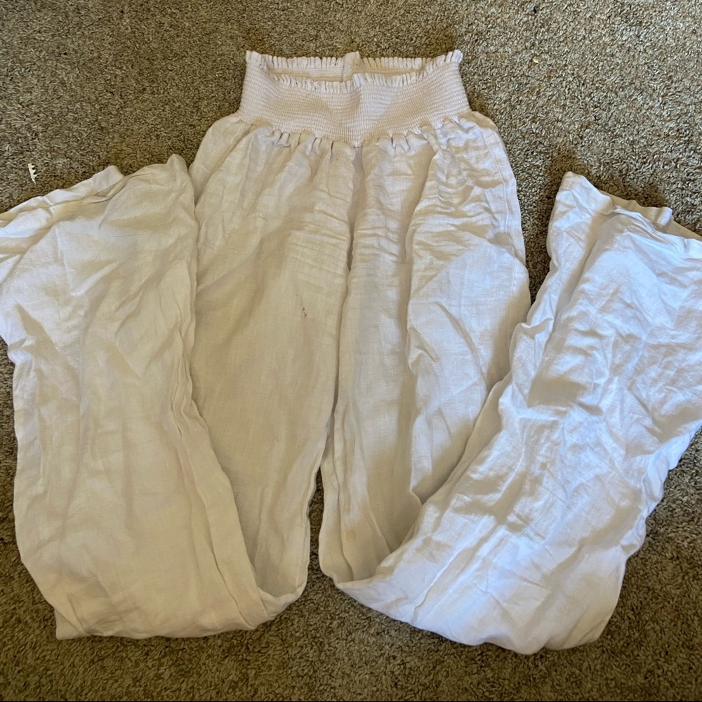 Cute wide leg white beach pants